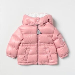 💯Authentic Moncler Girls Hooded Down Jacket in Pink Sz 3Y $660